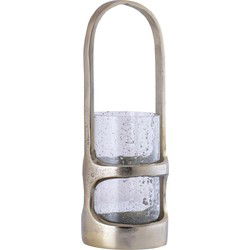 PTMD Lantaarn Rahana - 14x14x40 cm - Aluminium - Goud