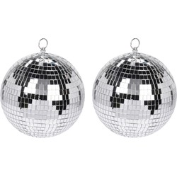 Kerstversiering/kerstdecoratie zilveren decoratie disco kerstballen 12 cm - Kerstbal