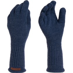 Knit Factory Lana Gebreide Dames Handschoenen - Polswarmers - Jeans - One Size