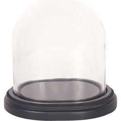 Clayre & Eef Stolp  17x14x18 cm Bruin Hout Glas Ovaal Glazen Stolp