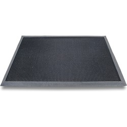 Rubberen antislip deurmatten/schoonloopmatten zwart 60 x 100 cm rechthoekig - Deurmatten