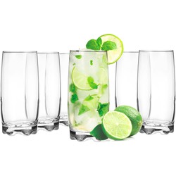 Glasmark Drinkglazen/waterglazen Tumblers Paris - transparant glas - 6x stuks - 350 ml - Drinkglazen