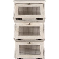 Clayre & Eef Wandkast Wit Hout