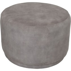 HSM Collection-Ronde Poef Otto-55x55x40-Wit-Stof