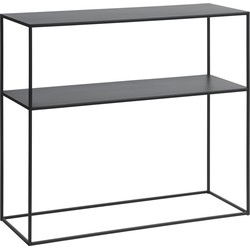 Bijzettafel Zwart - 35x90x80cm - Metaal - Tafel Pebble