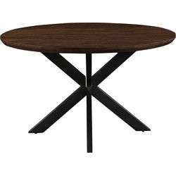 Livingfurn - Eetkamertafel Jesper Round Brown - 130x130x76 cm - Mangohout