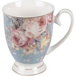 Clayre & Eef Mok Blauw Wit Porselein Bloemen