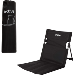 HIXA Strandmat met Rugleuning - Strandstoel - Opvouwbaar - Ligbed - Zonnebed - Strandbed - Draagtas - Zwart