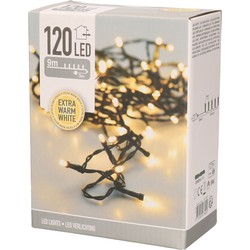 Kerstverlichting extra warm wit buiten 120 lampjes 900 cm - Kerstverlichting kerstboom