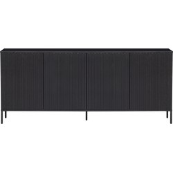 WOOOD Exclusive New Gravure Dressoir - Grenen - Zwart - 85x200x44