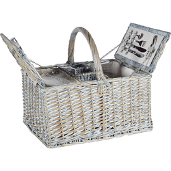 Beliani GROSEILLE - Picknickmand-Grijs-Wilgenhout