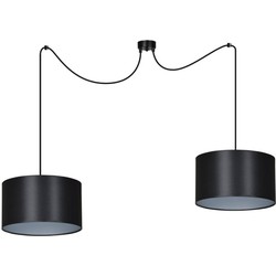 Goteborg dubbele zwart-zilver hanglamp cilinder 2x E27