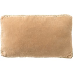 Dutch Decor MANOE - Kussenhoes 30x50 cm - effen kleur - met rand van jute - Semolina - beige - Dutch Decor