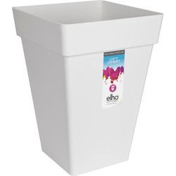 Vierkante hoge bloempot 30 - Wit - Elho Loft Urban - 100% gerecycled