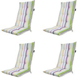 Madison -  Tuinstoelkussen Hoge Rug Righe purple - Ca. 123x50 cm - Set van 4