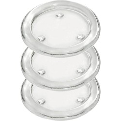 Ronde kaarsenhouder/kaars onderzetter - 3x - glas - 11 cm - Waxinelichtjeshouders