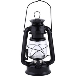 Fancy Flames Lantaarn op batterijen - zwart - LED - 11,5x15x24 cm - Lantaarns