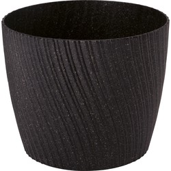 Form Plastic Plantenpot/bloempot - kunststof - zwart - D23 x H20 cm - Plantenpotten