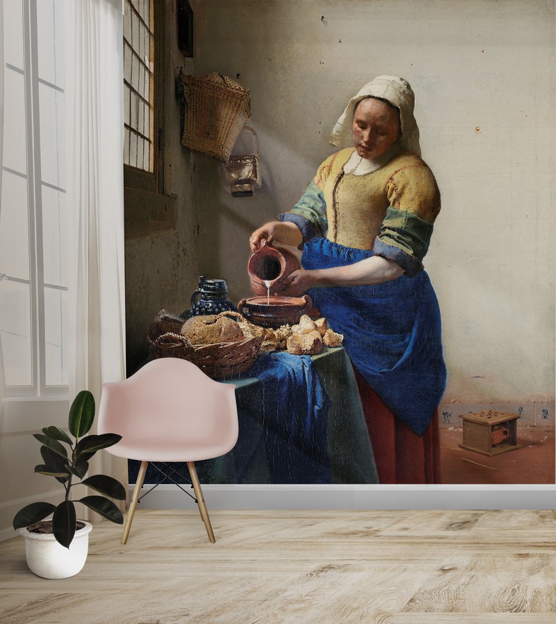 Behang - Het Melkmeisje, Vermeer - 230x260 - of Fetch - Maatwerk - House of Fetch - | HomeDeco.nl