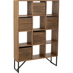 J-line - Kast Met Lades Gerecycleerd Teak Naturel - 100x30x158cm