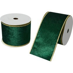 Clayre & Eef Decoratie Lint 63 mm x 5 m Groen Synthetisch