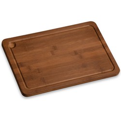 FSC® Houten Snijplank / Afdekplaat - Donker Bamboe Hout - Met Saprand - Snij Plank - Kookplaat Afdekplaat - Afm. 38 x 25 x 1.6 Cm