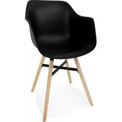 Stoel met armleuningen MELIS 565x57x81 cm Zwart