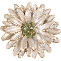 Clayre & Eef Deurknop Bloem Ø 4x3 cm Wit Metaal