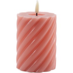 Mansion atmosphere swirl led kaars donker roze 10x7,5cm