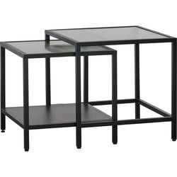 Bijzettafel Bronco Set Zwart Metaal - Giga Living