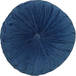 Dutch Decor KAJA - Sierkussen rond velvet Ø40 cm - Insignia Blue - donkerblauw - Dutch Decor