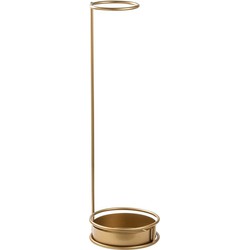 Paraplubak met ronde basis van goudkleurig metaal H75 cm