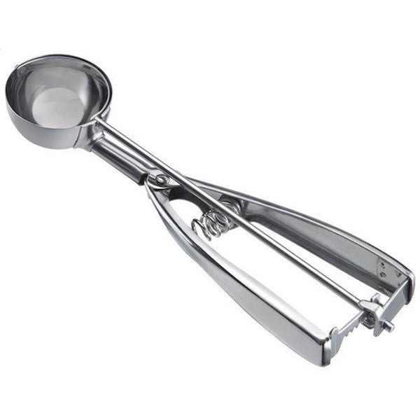 Decopatent® - Rvs IJsboltang - Ø6 Cm - Ijsschep voor Ijsbollen - Portioneerlepel - Oliebollenlepel - Oliebollen tang - ijsschepper - 