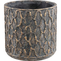 PTMD Jarra Gold cement pot with antique pattern XL