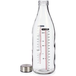 Glazen maatfles met stalen dop 700 ml 8 x 27 cm - Maatbekers