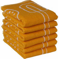 DoubleDry Luxe Keukenhanddoeken Set - 6 Stuks - 50x50 cm - 100% Katoen - Hoge Absorptie & Duurzaam - Keukentools, Geel
