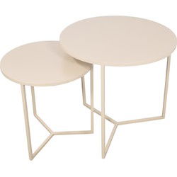 LOFT42 Dulon Set Bijzettafels Rond - Beige - Ø49x46