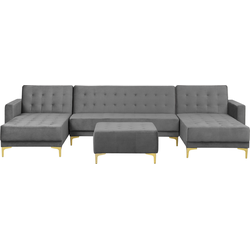 Beliani ABERDEEN - Modulaire Sofa-Grijs-Fluweel