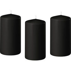 12x Kaarsen zwart 6 x 12 cm 45 branduren sfeerkaarsen - Stompkaarsen