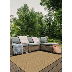 Brussels Uni Buitenkleed – Effen Indoor & Outdoor Vloerkleed – Tuinkleed, Balkonkleed – Jute- 140x200 CM
