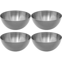 Set van 8x stuks - Slakommetjes/schaaltjes - rvs metaal - D19 cm - Saladeschalen