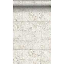 Origin Wallcoverings behang kalkstenen blokken beige - 53 cm x 10,05 m - 347579