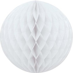 Kerstboomversiering 1x witte kerstballen van papier 10 cm - Kerstbal