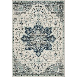 Safavieh Modern Chic Indoor Woven Area Rug, Madison Collection, MAD921, in Ivory & Navy, 160 X 229 cm