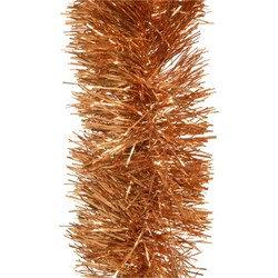 1x stuks kerstboom slingers/lametta guirlandes cognac bruin (amber) 270 x 10 cm - Kerstslingers