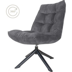 Fauteuil Dorus Adore Velvet - Dark Grey 10