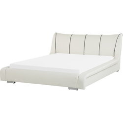 NANTES  - Tweepersoonsbed - Wit - 180 x 200 cm - Leer