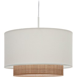 Kave Home - Erna bamboe plafondlamp met natuurlijke, witte afwerking Ø 40 cm