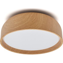 Kave Home - Plafondlamp Xaviera met eiken effect afwerking