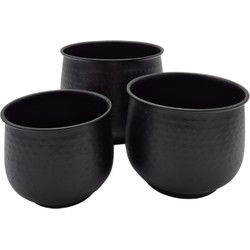 Plantenpot - Set van 3 - Zwart